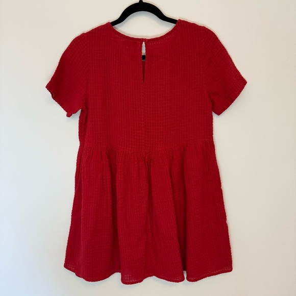 ASOS Cotton Red Babydoll Mini Dress Size 10 - Picture 2 of 6